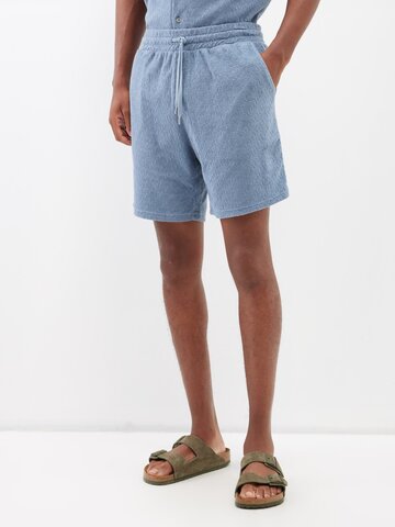 frescobol carioca - augusto organic-cotton terry shorts - mens - blue