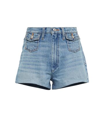 Re/Done 70s Pocket high-rise denim shorts in blue
