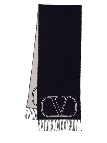 valentino garavani vlogo signature cashmere scarf in navy