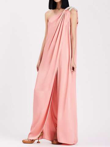 STELLA MCCARTNEY Double Satin Long Dress W/ Crystals in pink
