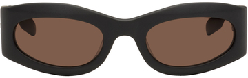mcq gray oval sunglasses in brown / grey