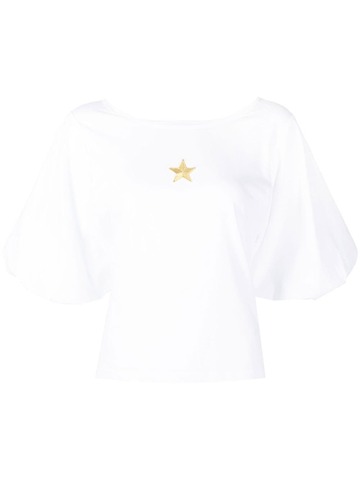 agnès b. agnès b. puff-sleeve embroidered star blouse - White