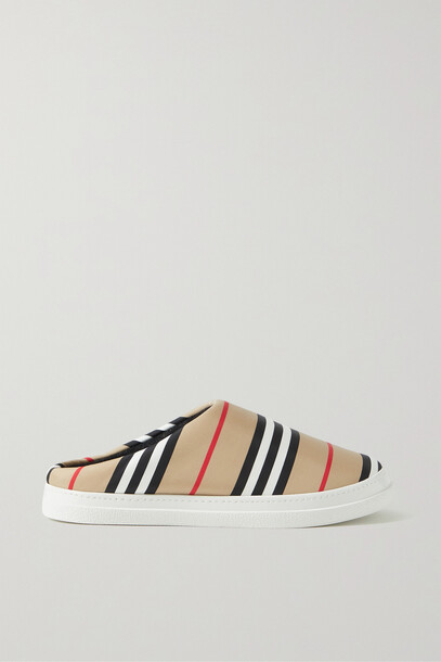 Burberry - Homie Striped Shell Slip-on Sneakers - Neutrals