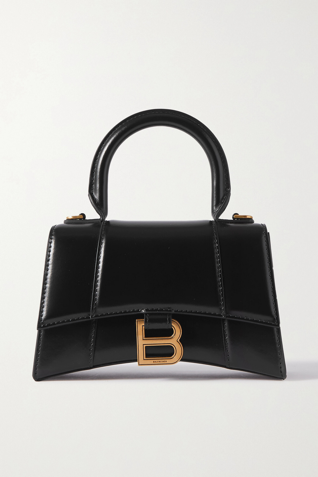 Balenciaga - Hourglass Xs Leather Tote - Black