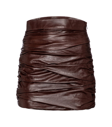 Zeynep ArÃ§ay High-rise leather miniskirt in brown