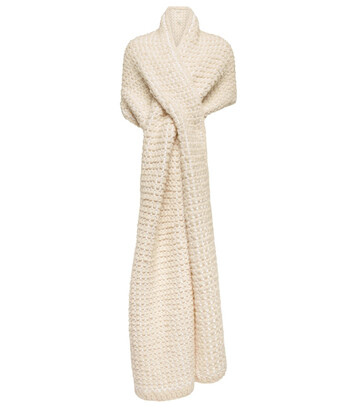 The Row Devra cashmere, wool and silk scarf in white