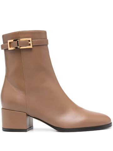 sergio rossi 50mm leather ankle boots - brown