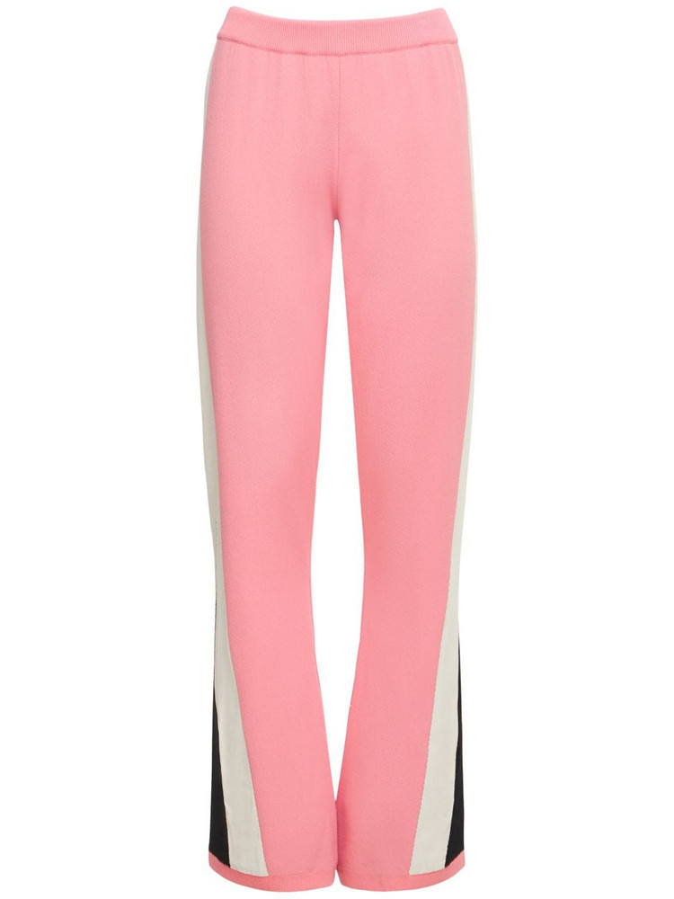 MARCO RAMBALDI Flared Knit Track Pants in pink