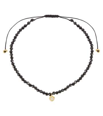 Elhanati Cha-Cha 18kt gold  anklet with diamond and spinels in black