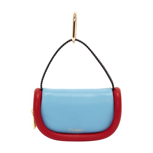Jw Anderson Micro Bumper-7 Leather Pouch in black / blue / red
