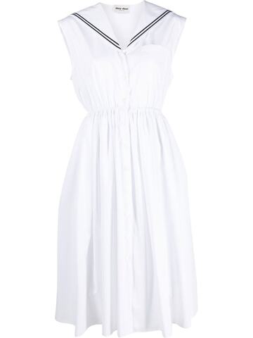 miu miu sailor poplin dress - f0009 white