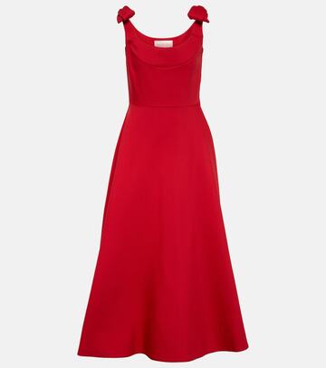 valentino crepe couture midi dress in red