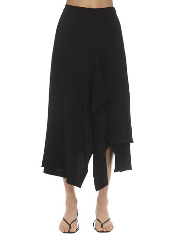 COLVILLE High Waist Draped Midi Skirt in black