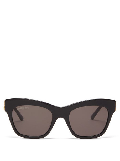 Balenciaga - Bb-logo Cat-eye Acetate Sunglasses - Womens - Black