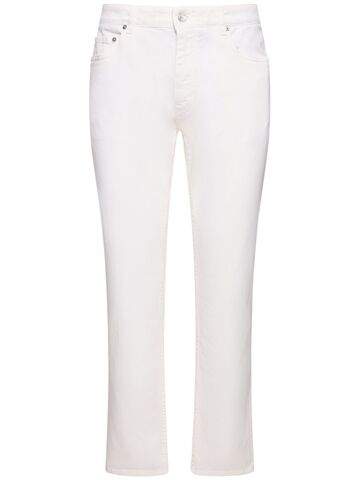 etro stretch cotton jeans in white