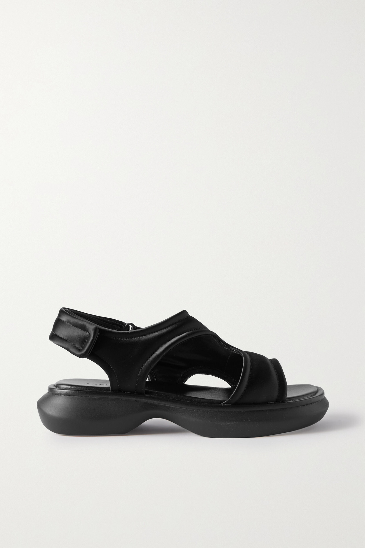 Vince - Fresca Satin Platform Sandals - Black