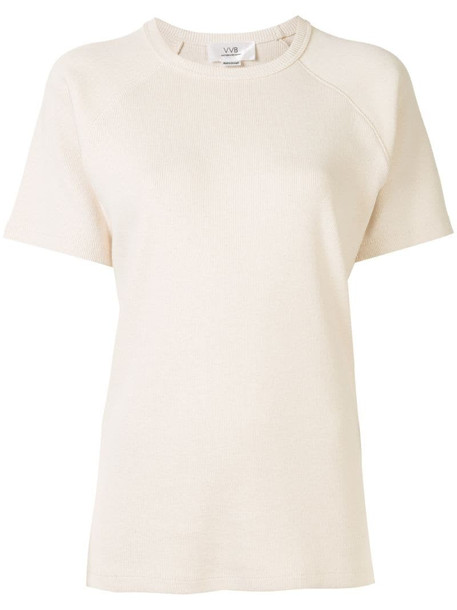 Victoria Victoria Beckham ribbed cotton T-shirt in brown