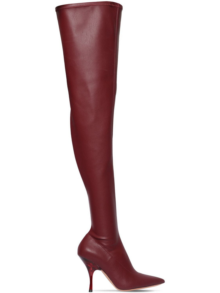ROCHAS 100mm Faux Leather Over-the-knee Boots