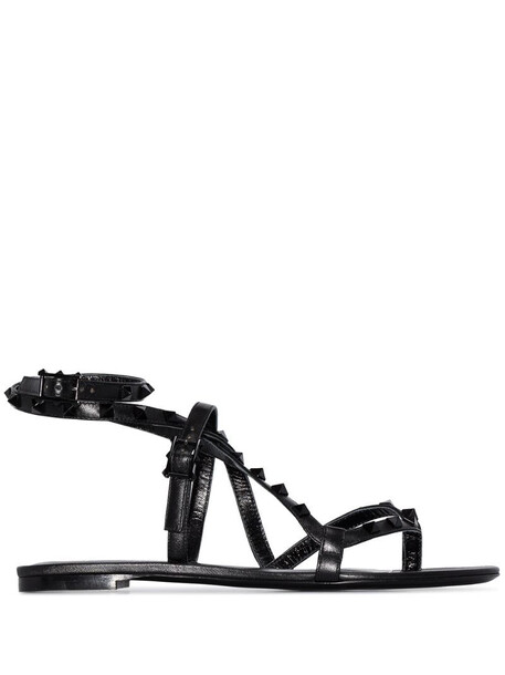 Valentino Garavani Rockstud flat sandals in black