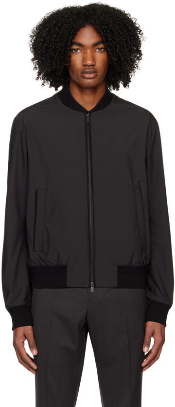 zegna black stratos bomber jacket