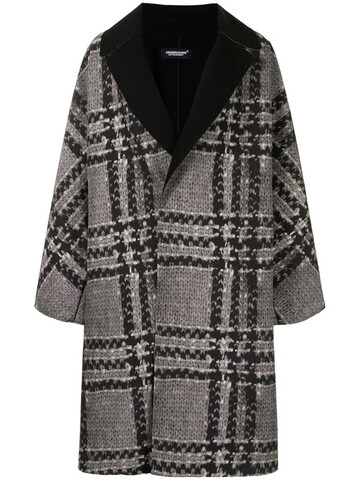 Undercover knit-print oversized coat in grey