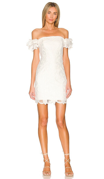 MILLY Britton Guipure Lace Dress in Ivory in white