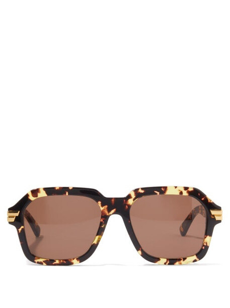 Bottega Veneta - Ribbon Square Acetate Sunglasses - Womens - Brown