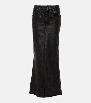 Balenciaga Leather maxi skirt in black