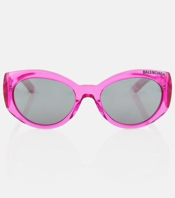 balenciaga everyday logo round sunglasses in pink