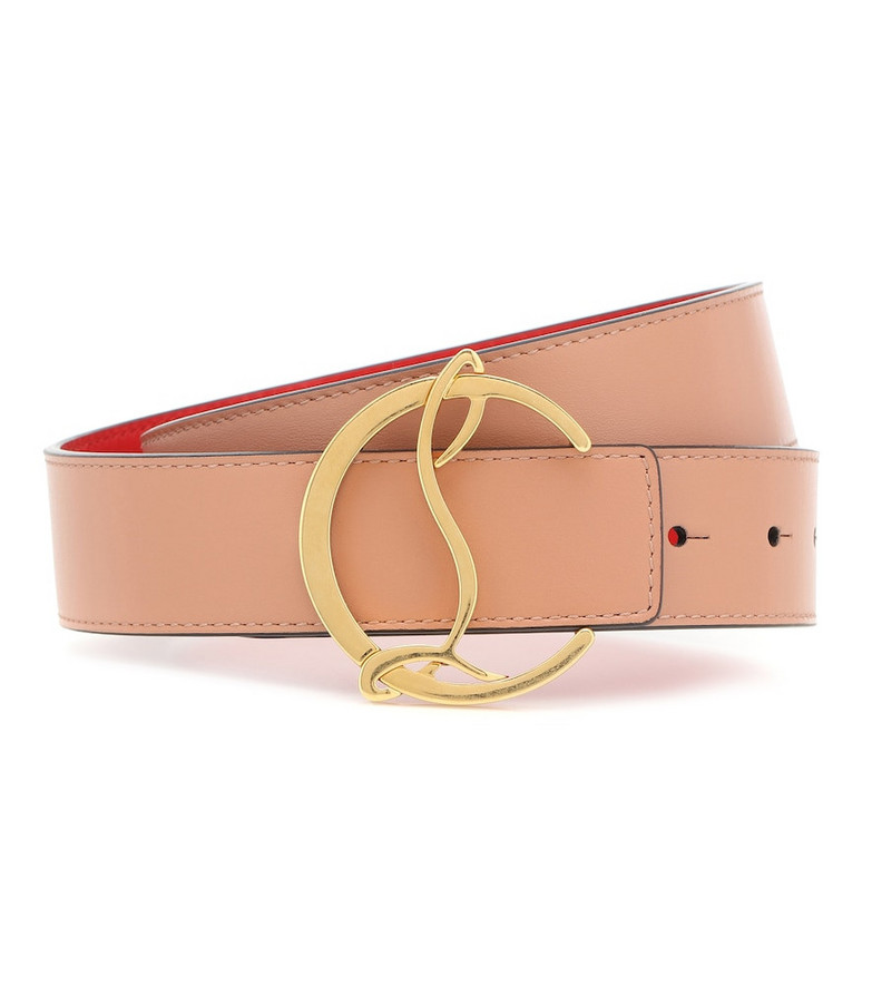 Christian Louboutin CL Logo leather belt in pink