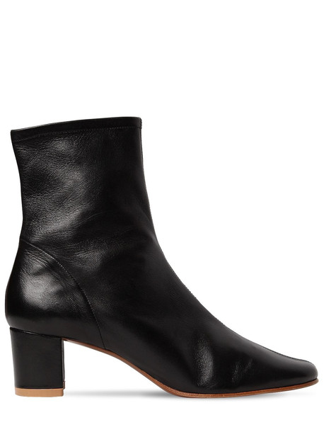 BY FAR 50mm Sofia Leather Ankle Boots in black