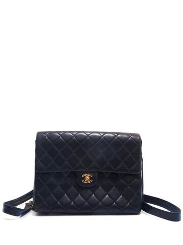 chanel pre-owned 1995 flap backpack - black