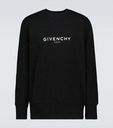 givenchy logo cotton sweatshirt in black