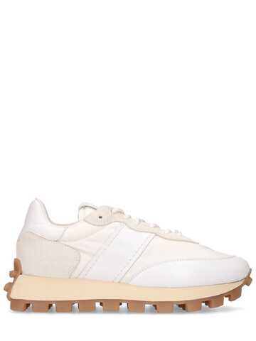 tod's 30mm nylon & leather sneakers in white