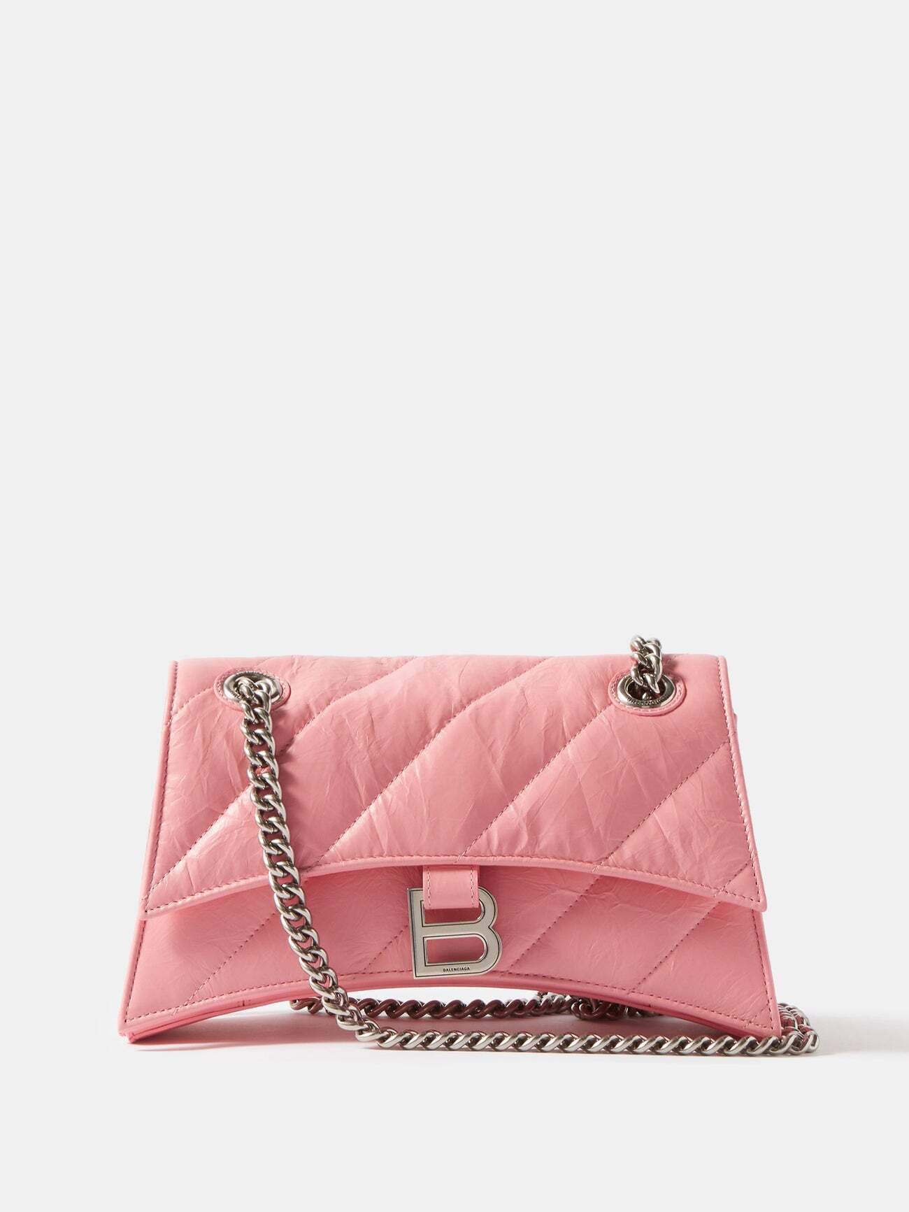 Balenciaga - Crush Small Quilted-leather Shoulder Bag - Womens - Pink