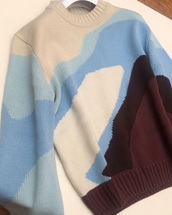 sweater,white,brown,blue,off-white,cream,winter sweater