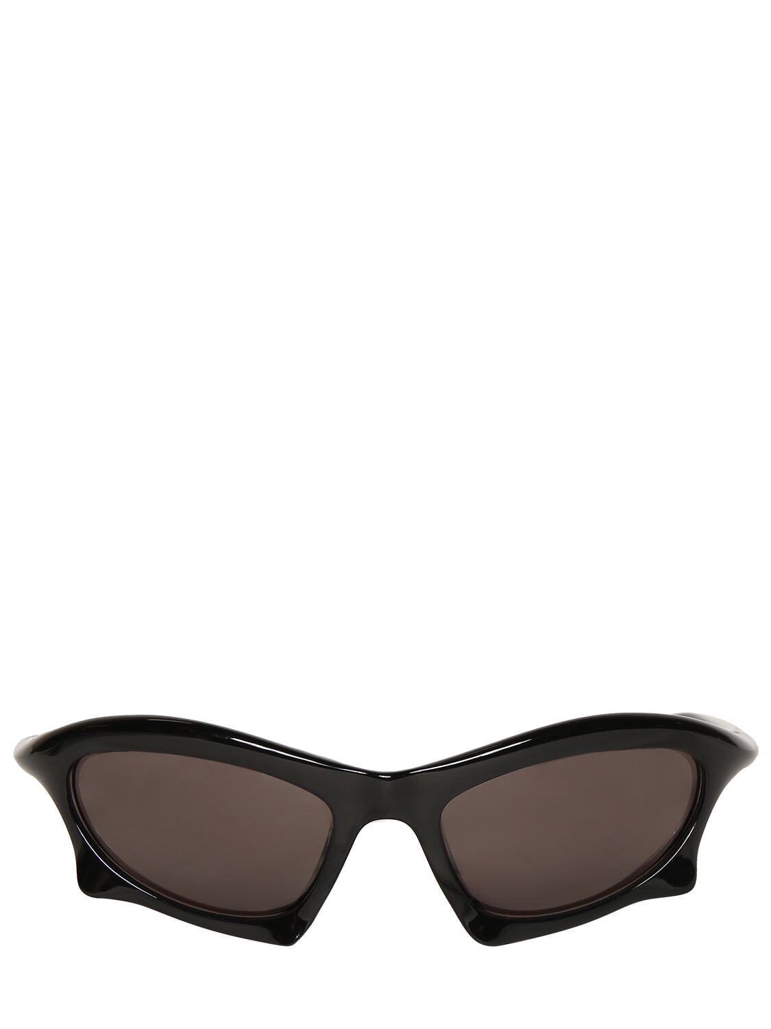 BALENCIAGA 0229s Bat Rectangle Nylon Sunglasses in black