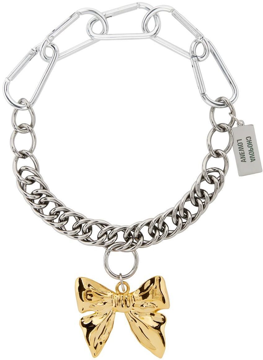 Chopova Lowena Silver & Gold Bow Necklace