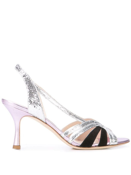 Gia Couture textured sandals in silver