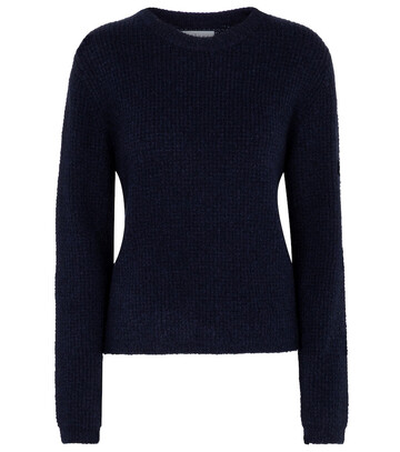 velvet wool-blend sweater in blue