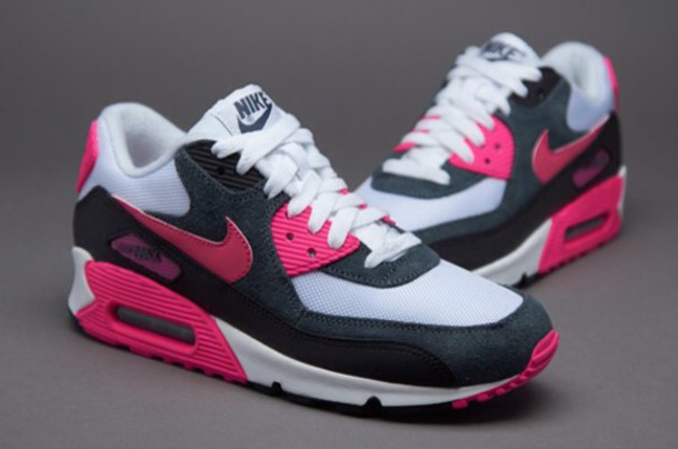 pink black and white nike air max 90