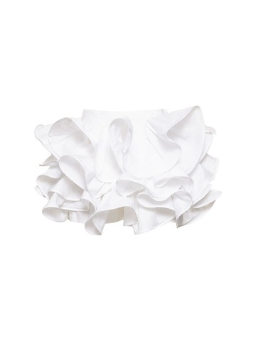 ROCHAS Ruffled Cotton Poplin Mini Skirt in white