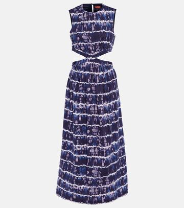 altuzarra ashima cutout cotton-blend midi dress in blue