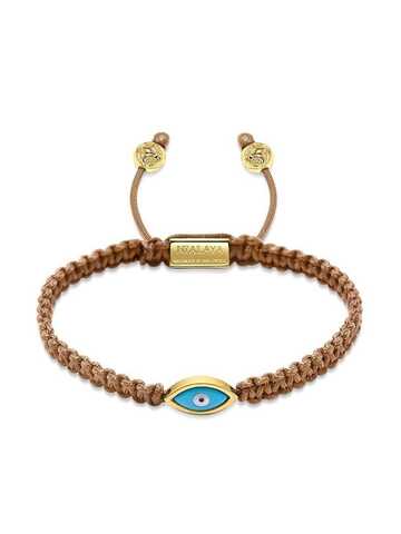 nialaya jewelry evil eye-charm braided bracelet - brown