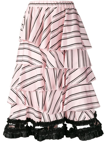 comme des garçons pre-owned layered striped skirt - pink