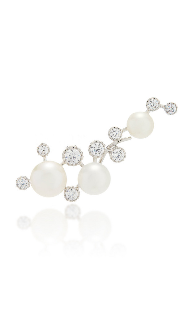 Anabela Chan Constellation 18K Gold, Pearl And Diamond Earring in white