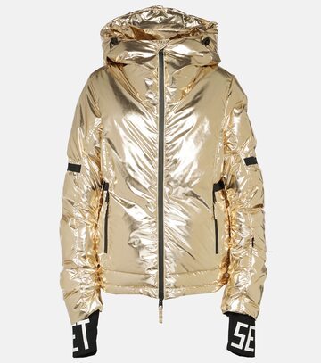 jet set joanna metallic ski jacket in gold