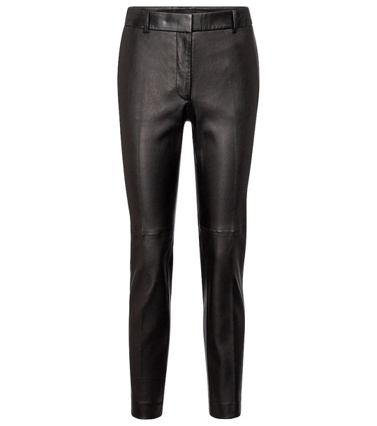 Joseph Coleman mid-rise leather pants in black