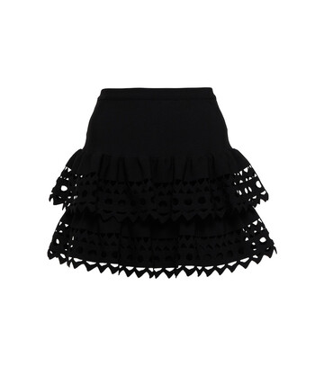 alaã¯a openwork knit miniskirt in black