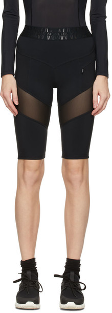 Moncler Black Shiny Waistband Biker Shorts